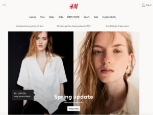 H & M site of clothing